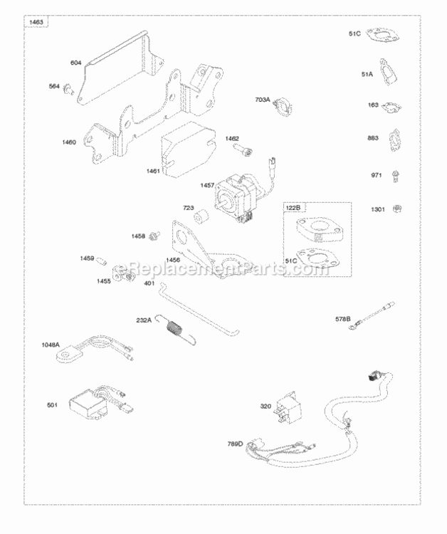 Page L Diagram and Parts List for 303447-1311-E1  Briggs and Stratton Engine